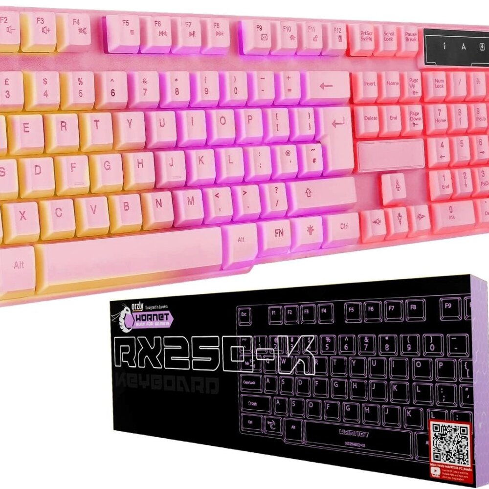 Orzly Pink Gaming Keyboard